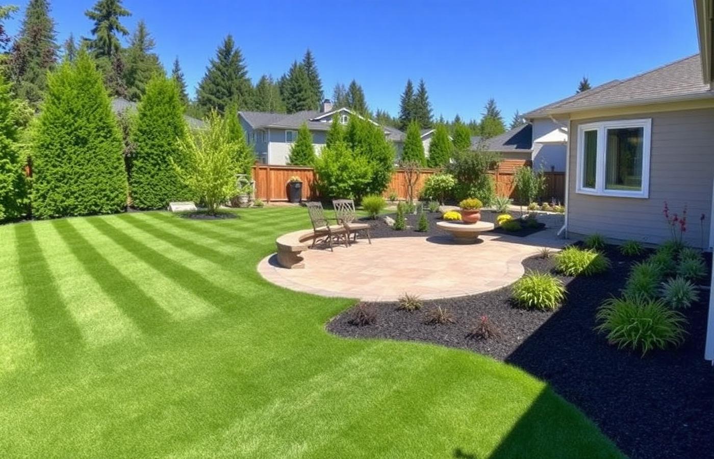 After — backyard landscape renovation on Bainbridge Island
